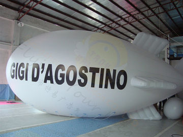 Huge Inflatable Zeppelin Air Balloon White Elastic UV Protected Printing