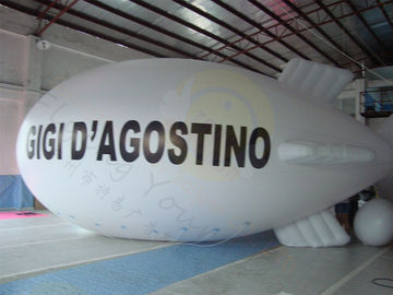 Huge Inflatable Zeppelin Air Balloon White Elastic UV Protected Printing